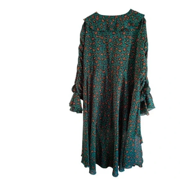 Ashro Green Floral Ruffle Mini Dress - Picture 2 of 2